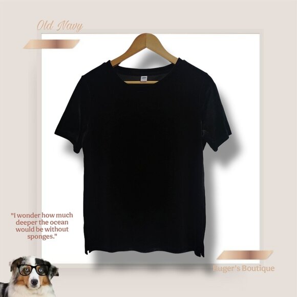 🌿Old Navy Black Velvet Top - Women's Small - Picture 11 of 12